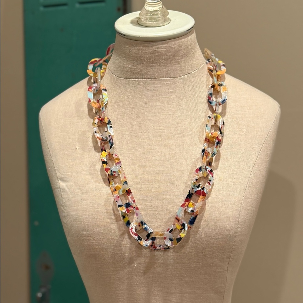 Multicolor Acrylic Chain Necklace